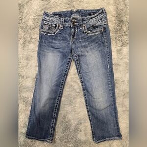 Vigoss Classic Blue Straight Leg Jean Chelsea Capri